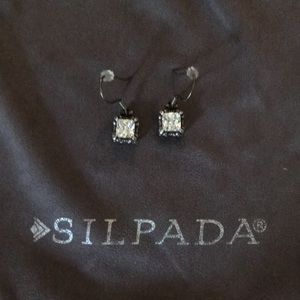 Silpada cubic zirconia earrings with backs